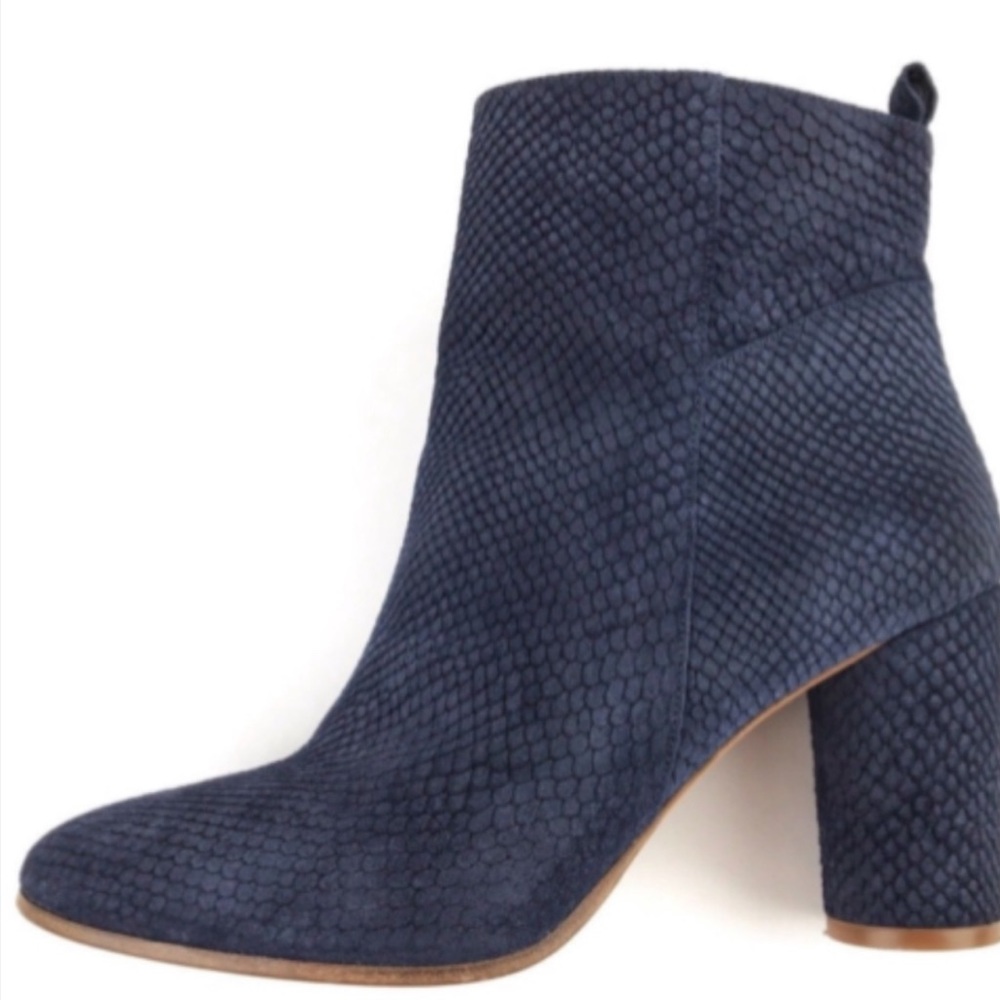 Suede Snake Skin Ankle Boot